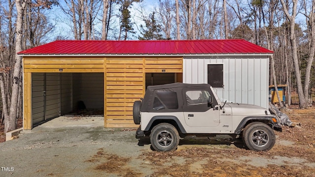 view of garage