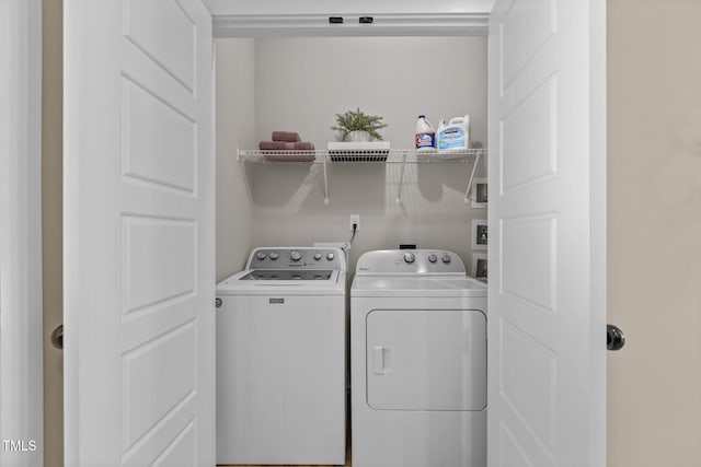 laundry area featuring washer and dryer