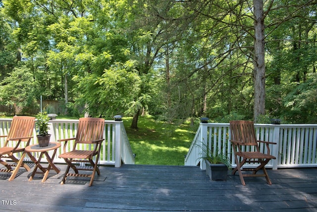 deck with a lawn