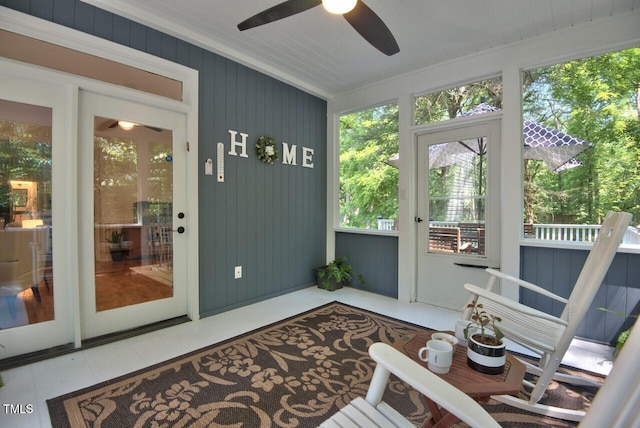 340 Andrews Store Rd, Pittsboro, NC 27312 - sunroom / solarium featuring a ceiling fan