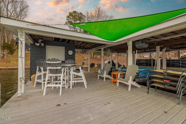 view of deck at dusk