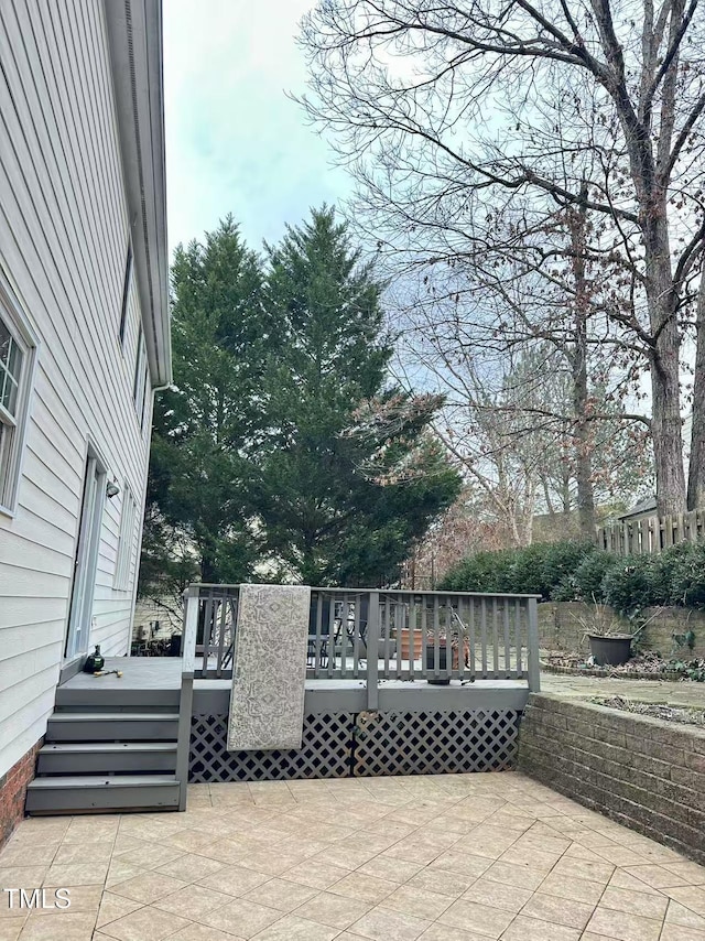 view of patio with a deck