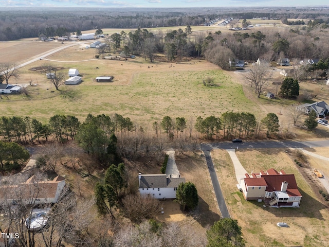 aerial view with a rural view