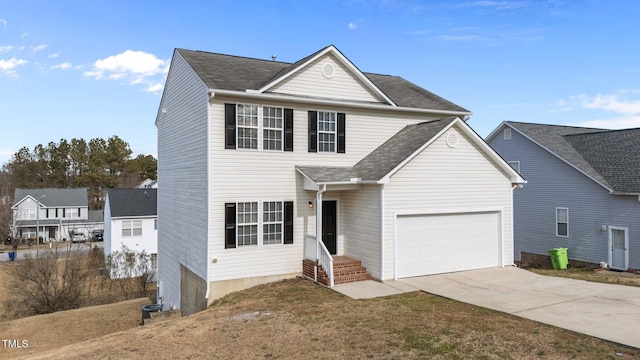 view of property with a garage