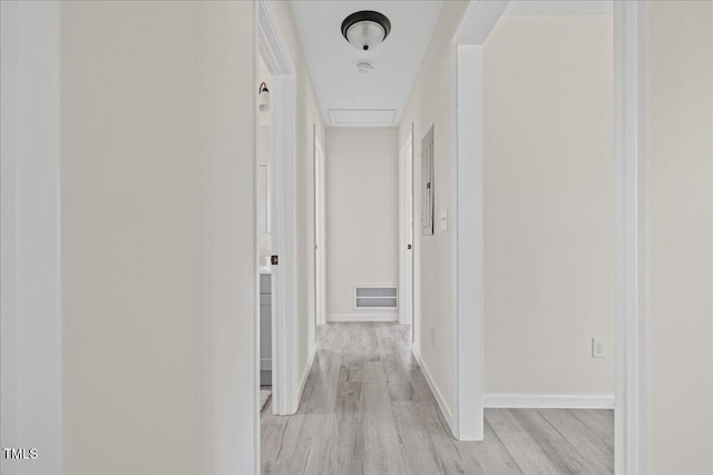 hall featuring light hardwood / wood-style flooring