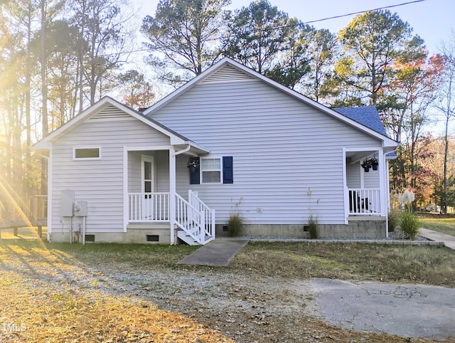 exterior space featuring a porch