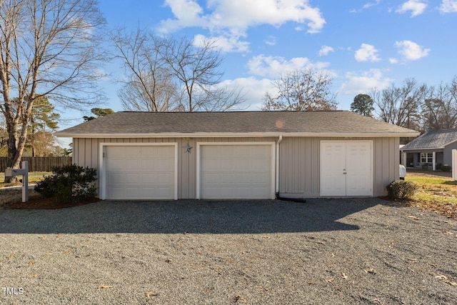 view of garage