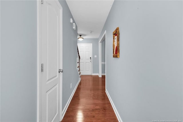 hall featuring dark hardwood / wood-style floors