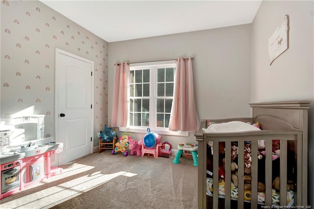 bedroom featuring carpet