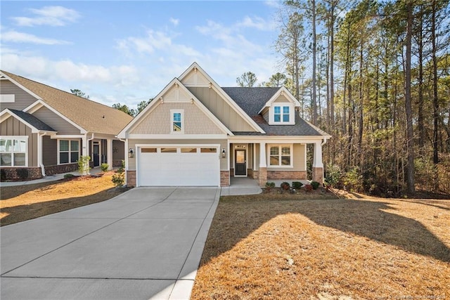 craftsman-style house with a garage