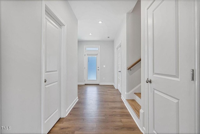 hallway featuring hardwood / wood-style floors