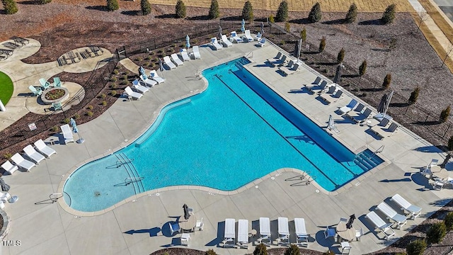 view of pool featuring a patio area