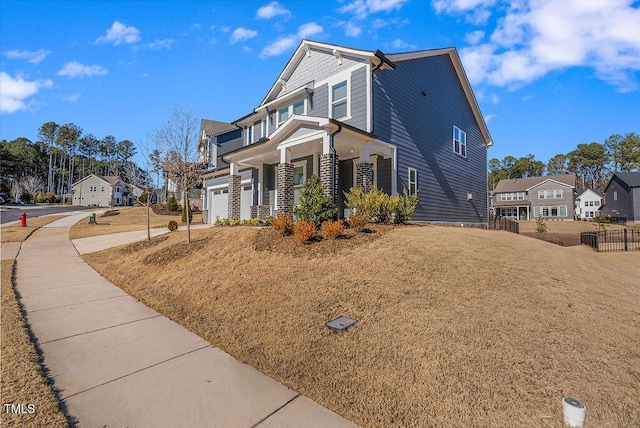 view of side of home with a garage