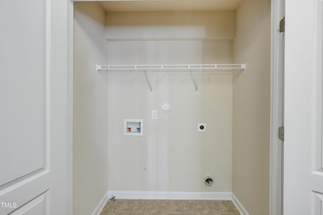 laundry area featuring electric dryer hookup, hookup for a gas dryer, and hookup for a washing machine