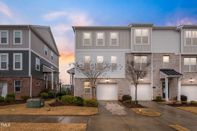 view of property with a garage