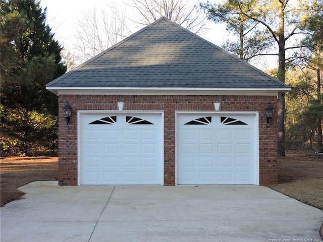 view of garage