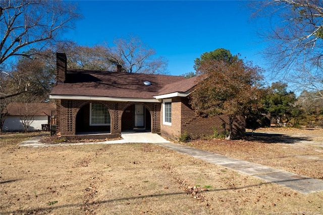 view of single story home