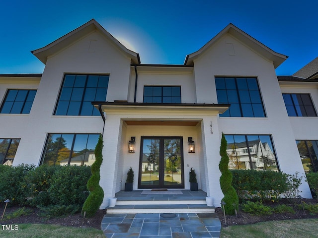 exterior space featuring french doors