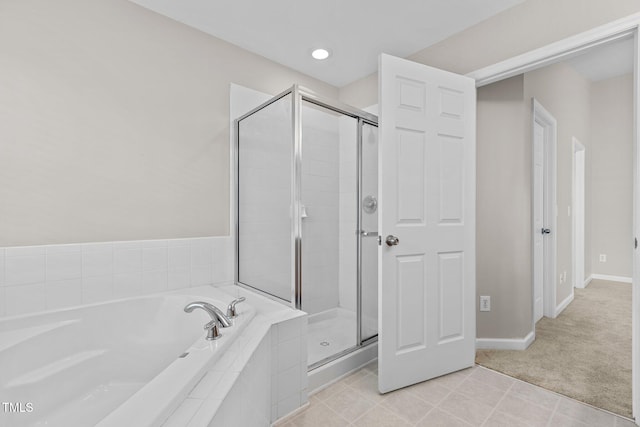 bathroom with plus walk in shower