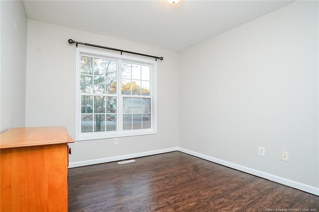 unfurnished room featuring dark hardwood / wood-style floors