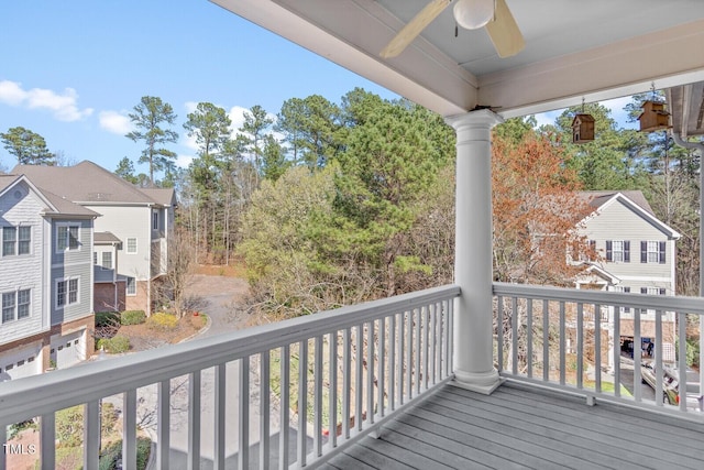 deck with ceiling fan