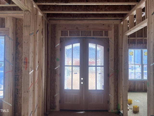 doorway to outside with french doors