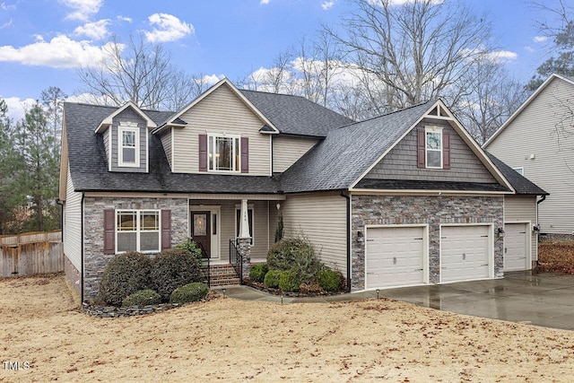 view of front of property featuring a garage