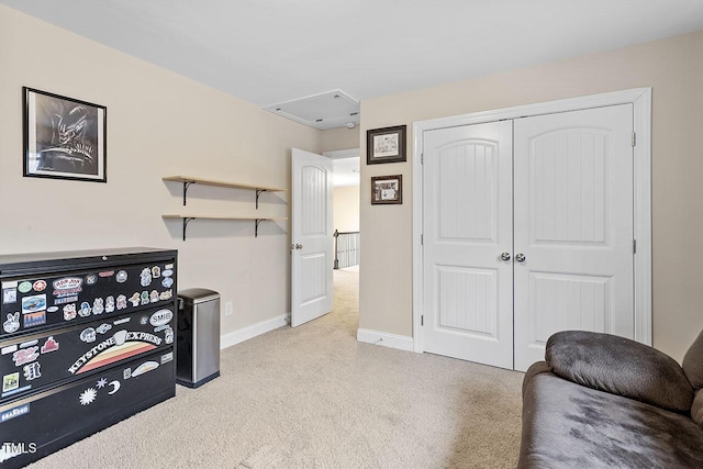 interior space with light colored carpet