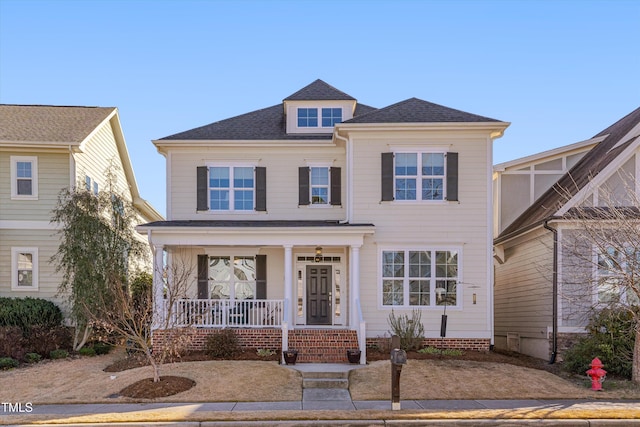 view of front of property featuring a porch