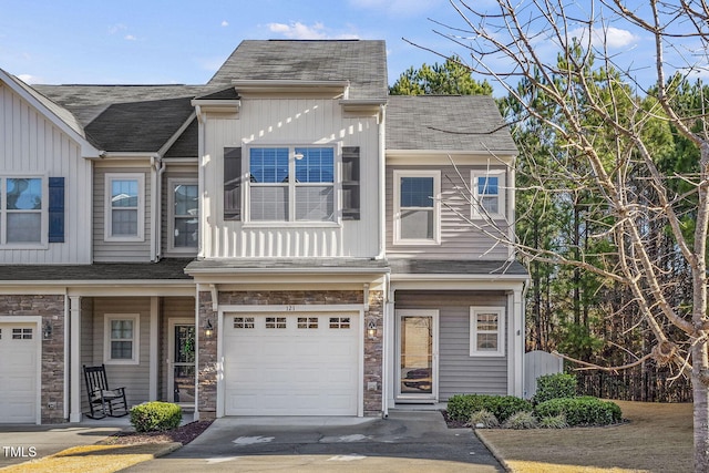 view of property with a garage