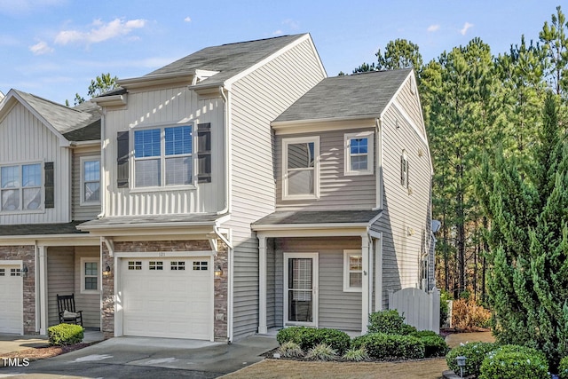 view of property with a garage