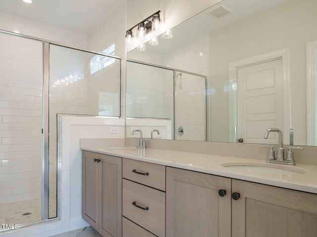 1809 Bright Lantern Way, Wendell, NC 27591 - bathroom with double vanity and a stall shower