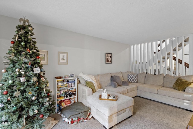 living room featuring carpet floors