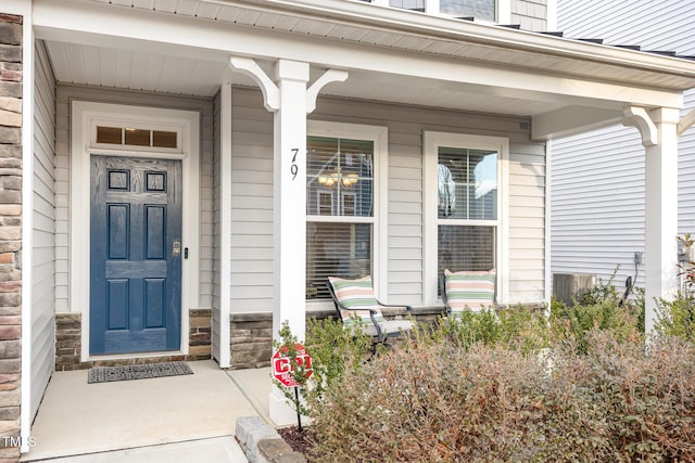 79 Stallion Way, Benson, NC 27504 - entrance to property featuring covered porch and stone siding