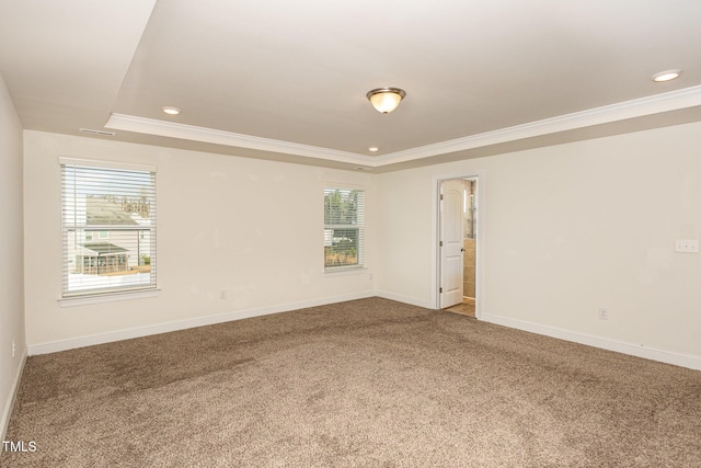 79 Stallion Way, Benson, NC 27504 - carpeted spare room featuring crown molding, a raised ceiling, and recessed lighting