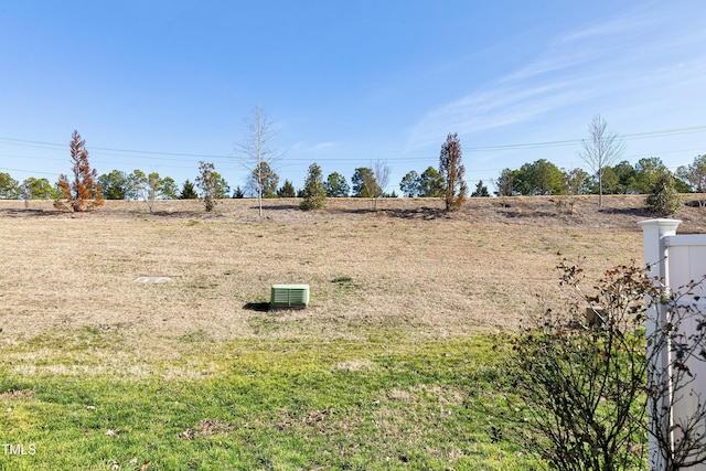 view of yard with a rural view