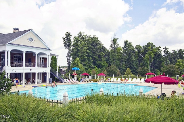 view of pool with a patio