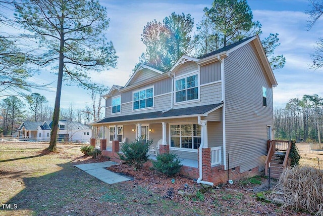 view of front of house featuring covered porch