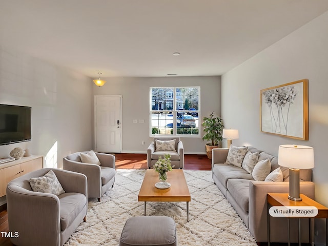 living room featuring wood-type flooring