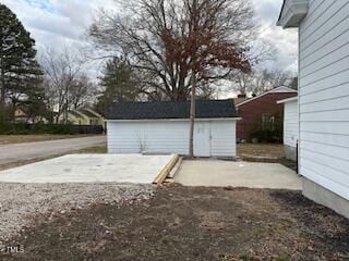 garage with a storage unit