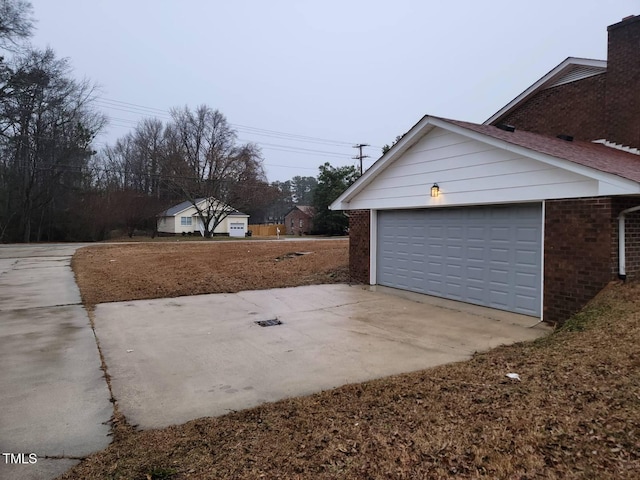 view of garage