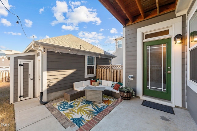 view of patio featuring an outdoor hangout area