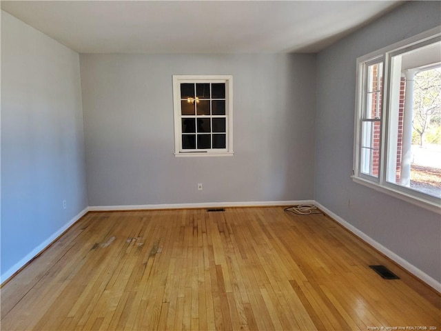 empty room featuring light hardwood / wood-style floors and a wealth of natural light