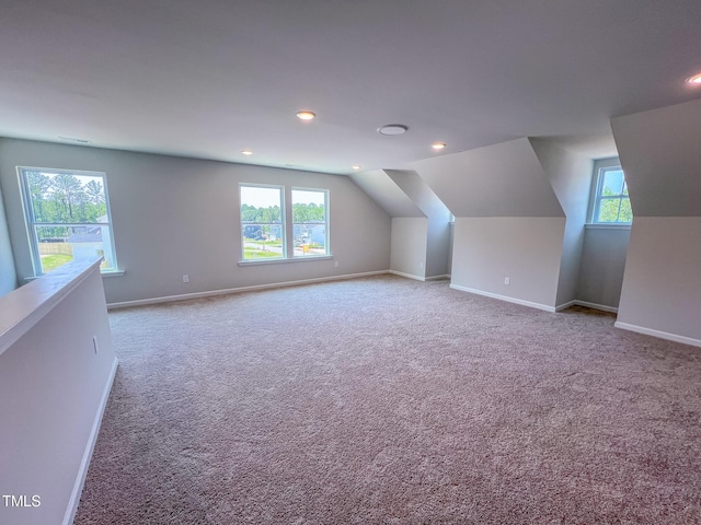 403 Duncan Creek Rd # 131, Lillington, NC 27546 - additional living space with carpet, baseboards, recessed lighting, and lofted ceiling
