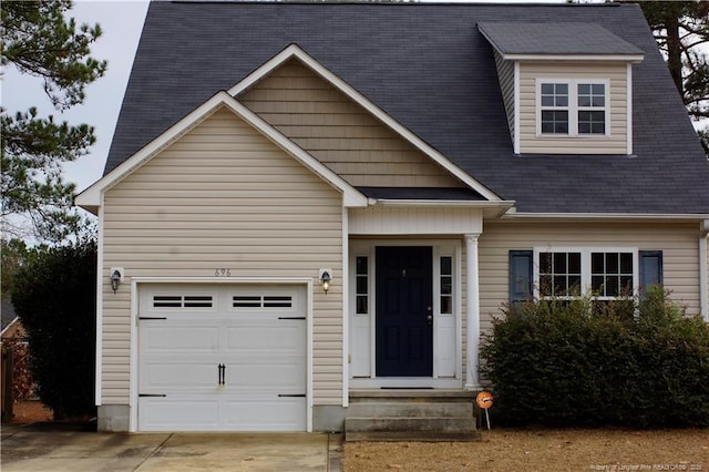 view of front of house with a garage