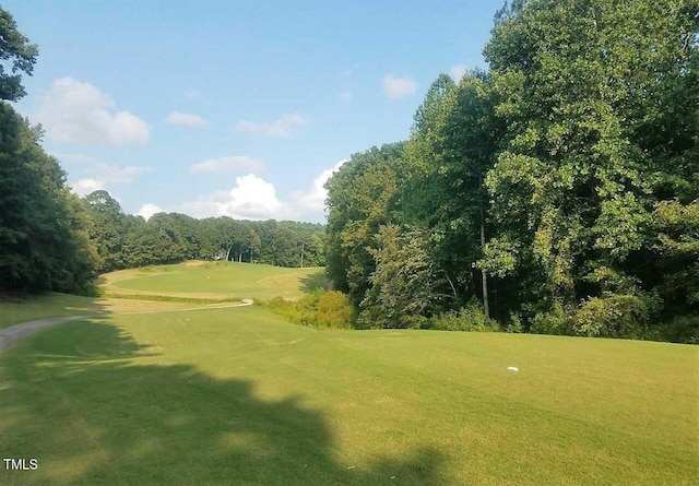 view of property's community featuring a lawn