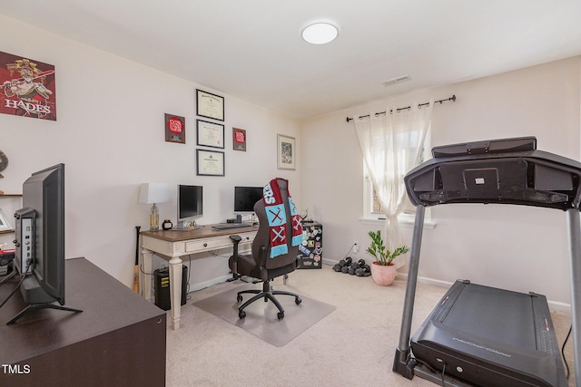 view of carpeted office