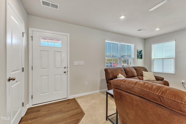 entryway featuring light hardwood / wood-style flooring