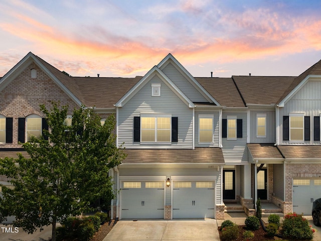 view of front of home with a garage