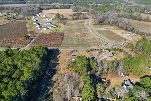 aerial view featuring a rural view